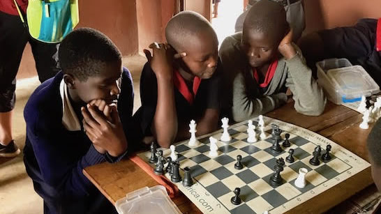 Group at chess board