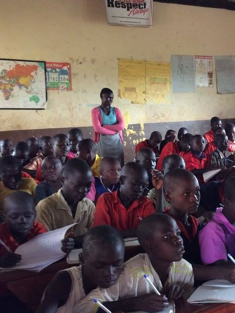 Teacher with large class